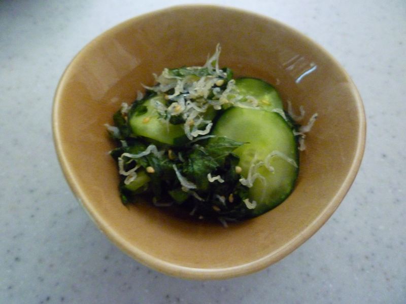 菜園の食材で酢の物