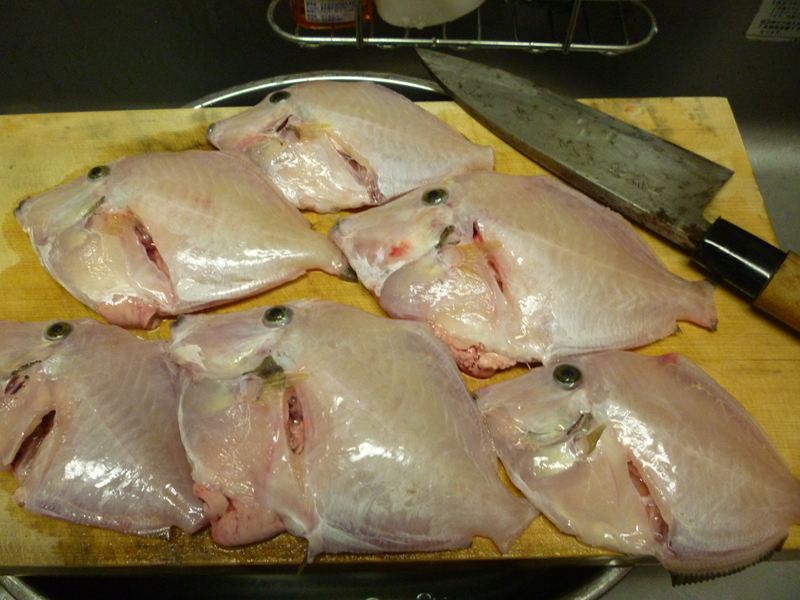 皮を剥いだ魚