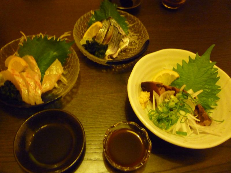 鯛・鰹・しめ鯖の刺身
