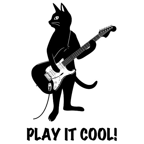 ギターを弾くネコ 猫とストラトキャスター ネコ 音楽関連などなど デザイングッズ作りました Cool Cats