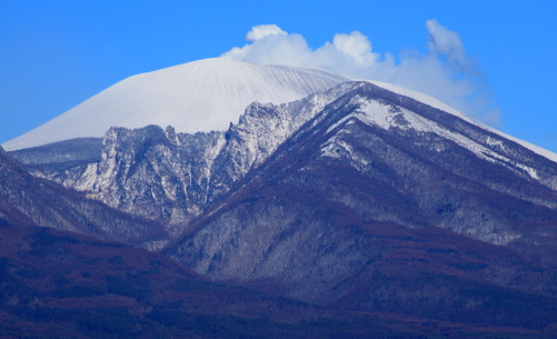 水蒸気を吐く浅間山