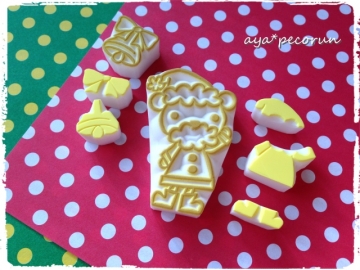 クリスマスはんこ 重ね捺し 印面