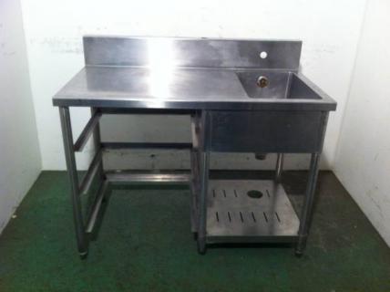 作業台付き１槽シンク W１１００D６００H８００ | 中古厨房機器買取