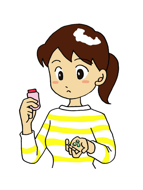 ピルを服用する女性