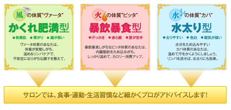 タイプ別の体質