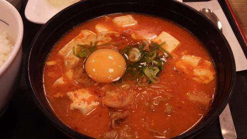 ⑤チゲ+生卵