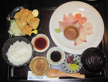 鶏天とお刺身