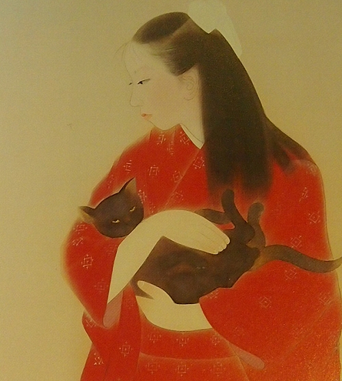 三谷十糸子「猫と娘」