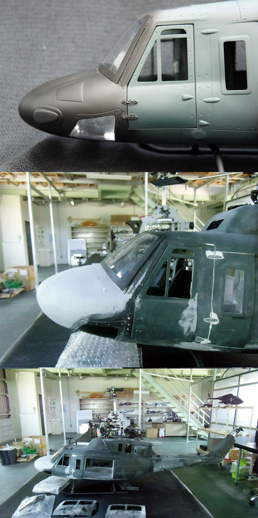 UH-1Nノーズ加工