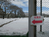 雪の投票所