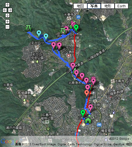 ここをクリックでひろしま歴史街道散策くらぶ2012/10/18のgooglemapを表示