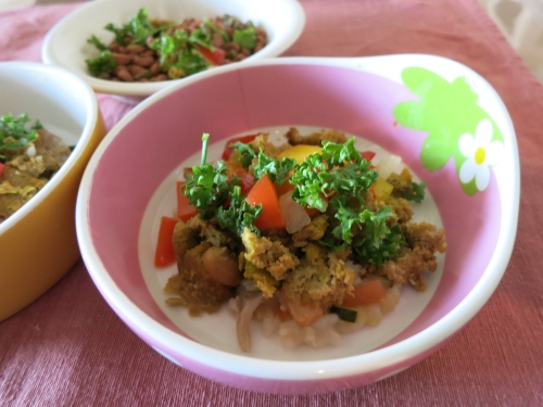朝ご飯 かぼちゃとミートのニョッキ