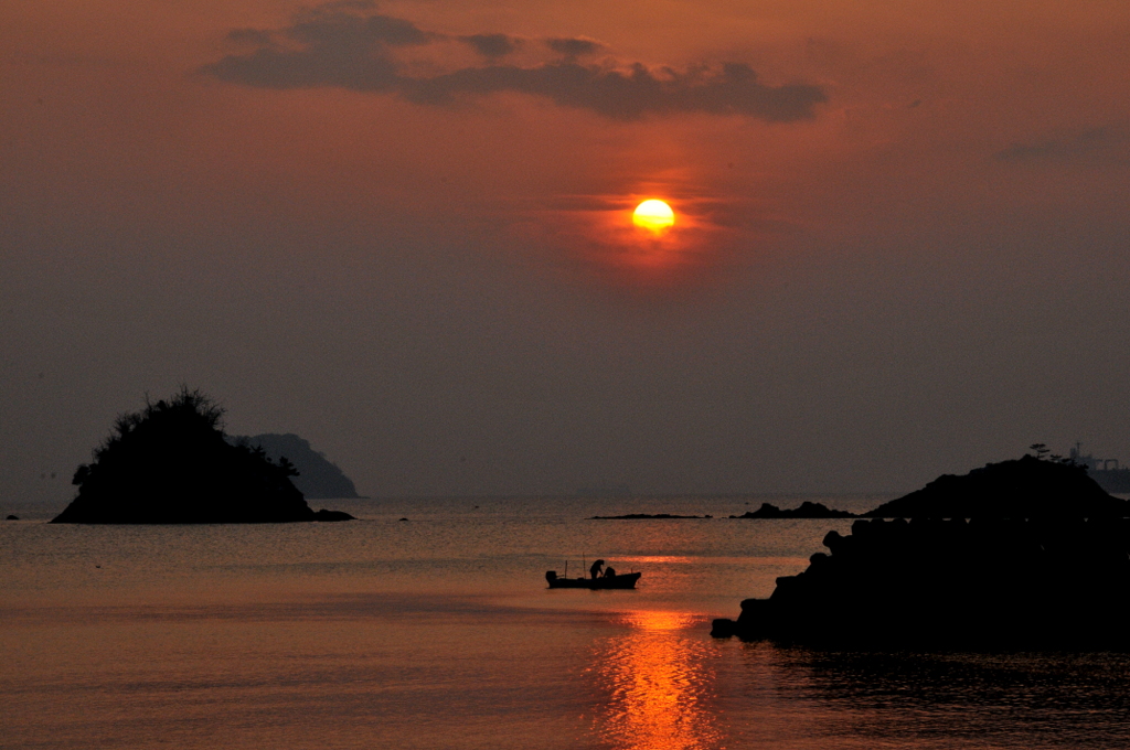 鴨池夕景