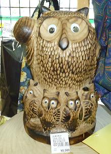 フクロウの木彫り