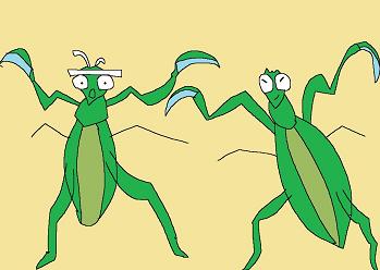 カマキリ対決