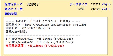 BNR スピードテスト 回線速度/通信速度 測定-2