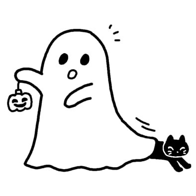 黒猫おばけ