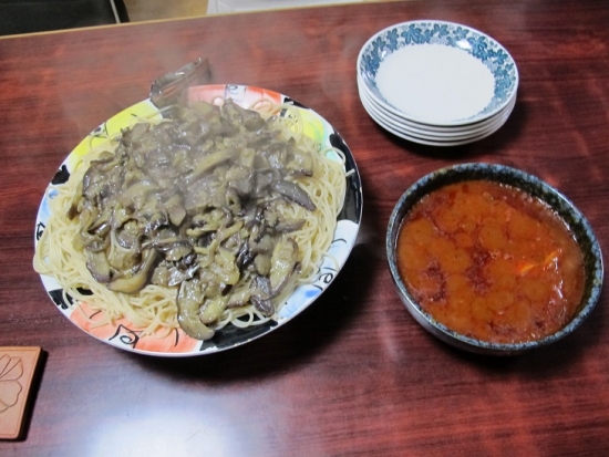 茄子ボロネーゼ魚肉ソーセージ入り