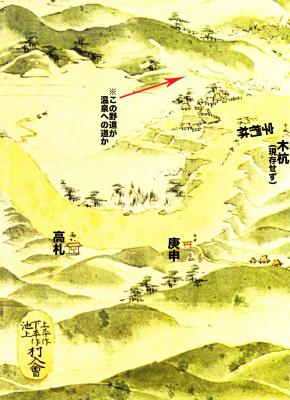 浦賀道見取絵図:椚林付近