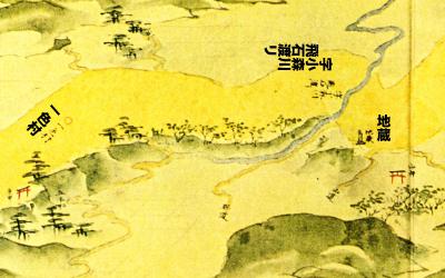 浦賀道見取絵図:字小森川 飛石渡リ