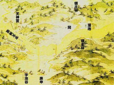浦賀道見取絵図:溜池付近