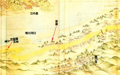 江島道見取絵図:洲鼻付近修正