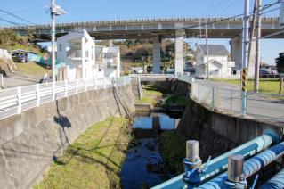 浦賀道(戸塚):不動橋より下山川上流を望む
