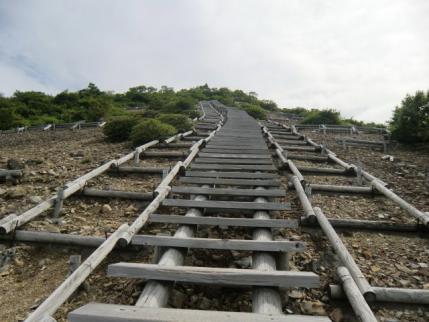 これですかい、山頂への階段