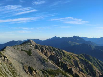 北薬師岳と剣、立山連峰