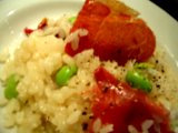 生ハムと枝豆のリゾット