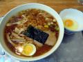 大勝軒昭島店のワンタン麺生玉子121120