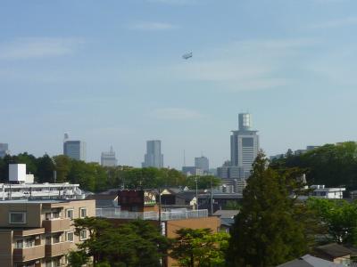 労災病院・4階の景色・飛行船