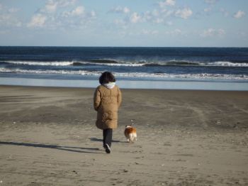 海でかけっこ