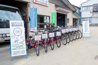 岩木山を風と共にチャリぬ おけるな自転車貸出事業 電動アシスト自転車 レンタサイクル 特定非営利活動法人 津軽弁協会 ヤマハ パス