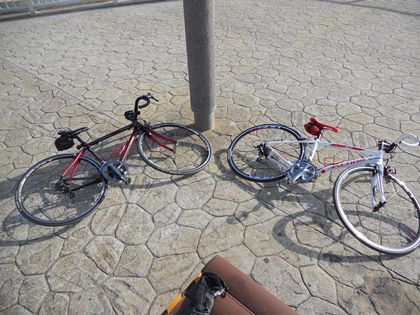 自転車も休憩