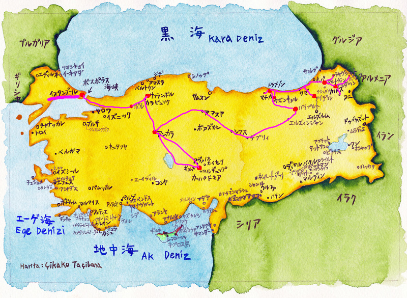 00トルコ地図道のり