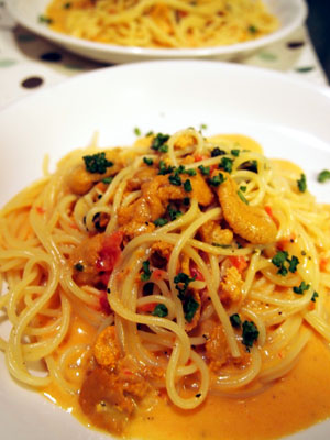 ウニのクリームパスタ