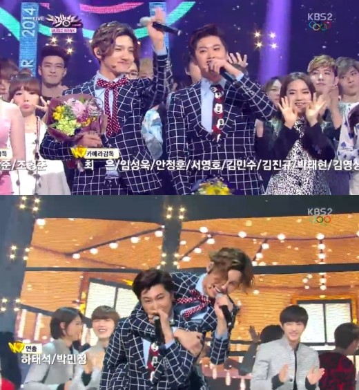 1位になって嬉しそうな東方神起 2/7music bank