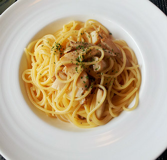 帆立とエリンギのパスタ