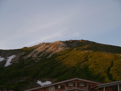 御前峰の夕日