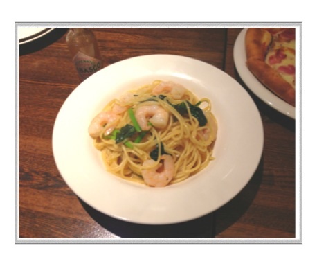 エビとほうれん草の和風パスタ