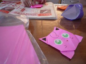 折り紙作成中