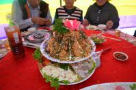 婚約式の宴会料理エビフライオードブル1209
