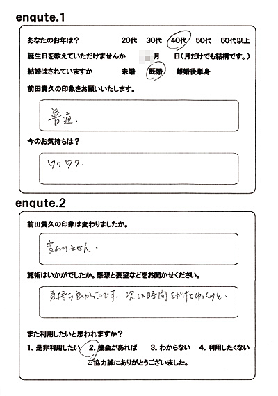 女性専門性感マッサージの感想