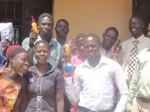 Jimmy Pose with some of the students
