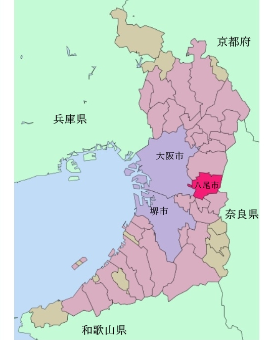 八尾の若隠居の地図三昧 八尾市の現在と明治初期の頃