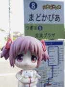 こちらのバス停でもまどかちゃんが