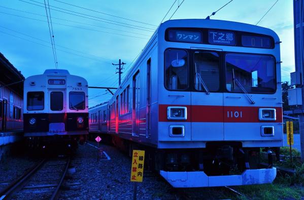 2012年8月12日 上田電鉄別所線 下之郷 7200系7253F・1000系1001F