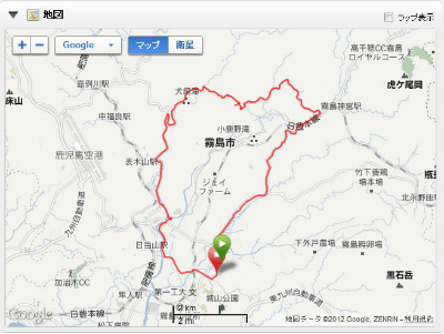 霧島方面 中津川経由