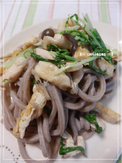 しめじと水菜のお蕎麦_2